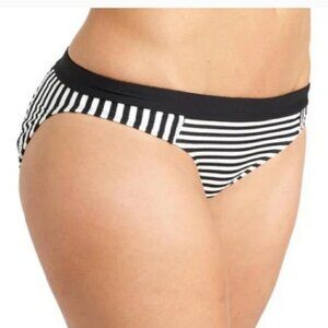 Athleta Black Montauk Stripe Bikini Bottoms Medium
